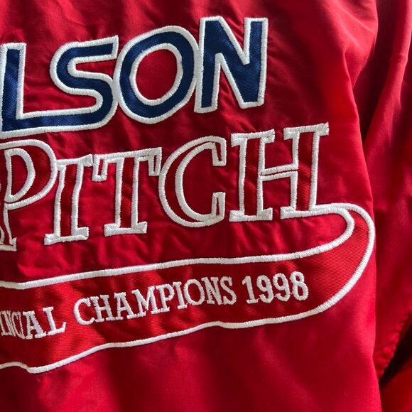 90's Vintage Molson Slo-Pitch Lightweight Nylon Red Jacket - Picture 3 of 10